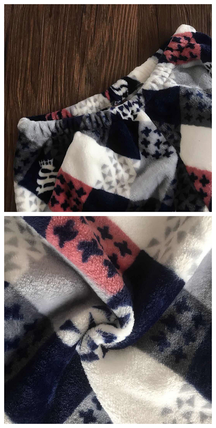 Mùa thu và mùa đông ấm áp hai mặt flannel san hô nhung nam nhà giải trí quần ngủ quần đơn quần giữ nhiệt nam