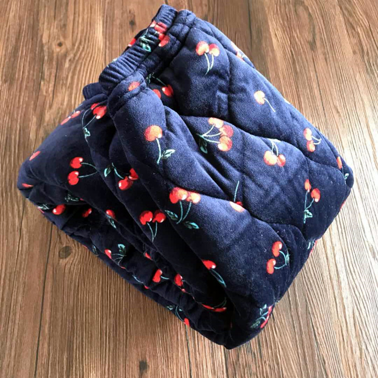 Tùy chỉnh cộng với nhung dày ba lớp quilted san hô lông cừu dày quần ấm ngủ phụ nữ quần dài nhà quần sooc nam