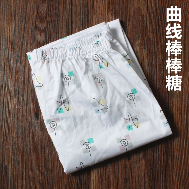 Mùa xuân và mùa hè Mùa hè Quần cotton pyjama Quần thun Đàn hồi Eo Quần dài Quần lửng nữ Quần dài Nhà dài Quần đơn Pajama quần ống suông nam