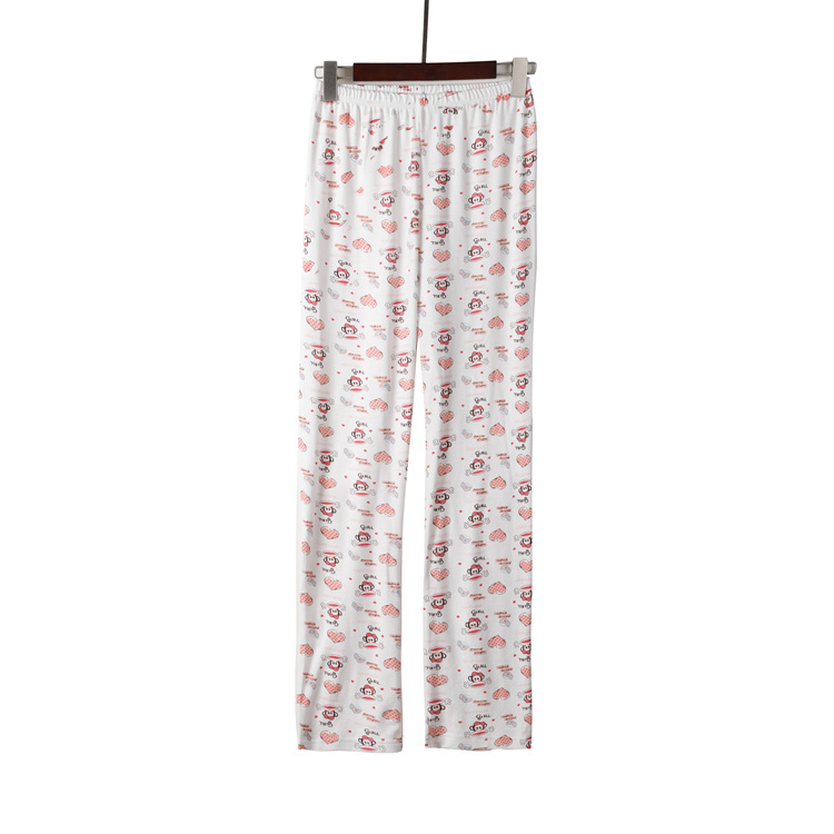 Quần ngủ cho bé gái cotton mùa thu và mùa đông dệt kim cotton dày quần cotton nhà rộng cộng với quần mùa xuân béo quần vải nam