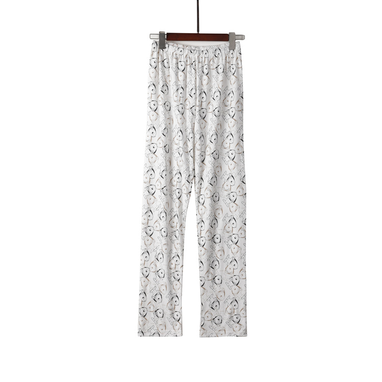 Quần ngủ cho bé gái cotton mùa thu và mùa đông dệt kim cotton dày quần cotton nhà rộng cộng với quần mùa xuân béo quần vải nam
