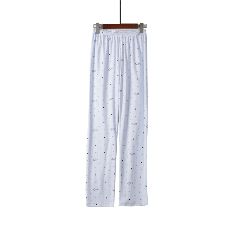 Quần ngủ cho bé gái cotton mùa thu và mùa đông dệt kim cotton dày quần cotton nhà rộng cộng với quần mùa xuân béo quần vải nam