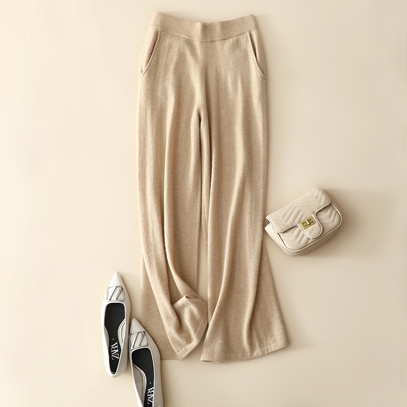 Xiyangyang Autumn and Winter New Women's Elastic High-Waisted Slimming Wide-Leg Pants Made of Pure Cashmere Xiyangyang Autumn and Winter New Women's Elastic High-Waisted Slimming Wide-Leg Pants Made of Pure Cashmere
