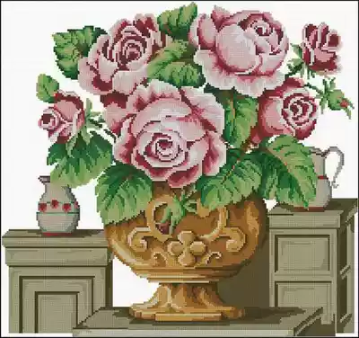 043 Gorgeous Rose cross stitch electronic map redraw source file XSD flower