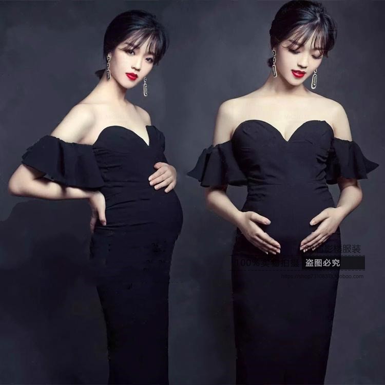 Phiên bản tiếng Hàn mới của studio áo bà bầu 2018 cho bà bầu ảnh quần áo thời trang bà bầu ảnh mẹ chụp ảnh quần áo yếm cho bà bầu