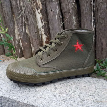 New style of liberation shoes army green training shoes canvas thick-soled rubber shoes wear-resistant non-slip construction work shoes men