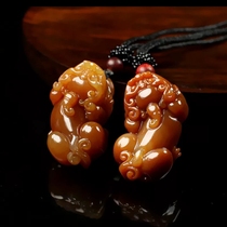 Natural Huanglong Jade Pixiu Jade Pendant Jade Piqiu Mens and Womens Couple Model Topaz Pixiu Jade Pendant Pendant