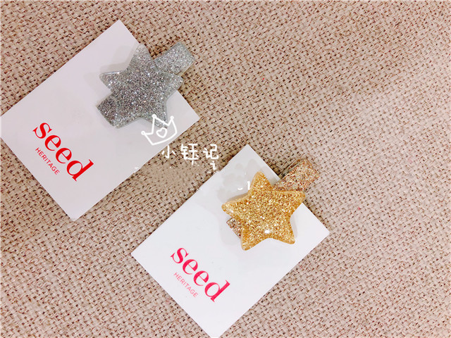 Xiaoyuji Australia seed Children's hair clip Hair clip Single crystal star Gold silver