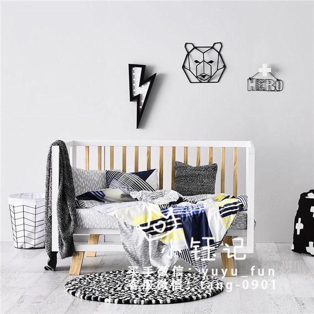 Small Yu Remember Australian Adairs Crib Products Quilt Cover Pillowcase Pure Cotton Blue Yellow Spot