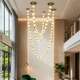Italian Collier Designer Creative Conductive Pure Copper Marble Chandelier Hotel Villa Lobby Glass Chandelier