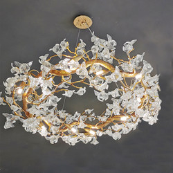 Postmodern Light Luxury Chandelier, Living Room Crystal Lamp, Flower Villa, Elegant High-End Dining Room Lamp, Tea Room Bedroom Lamp