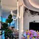 French-Style Duplex Staircase Chandelier, Cream-Style Dining Room Lamp, Designer Retro Pearl Necklace, Living Room Background Wall Lighting Fixtures