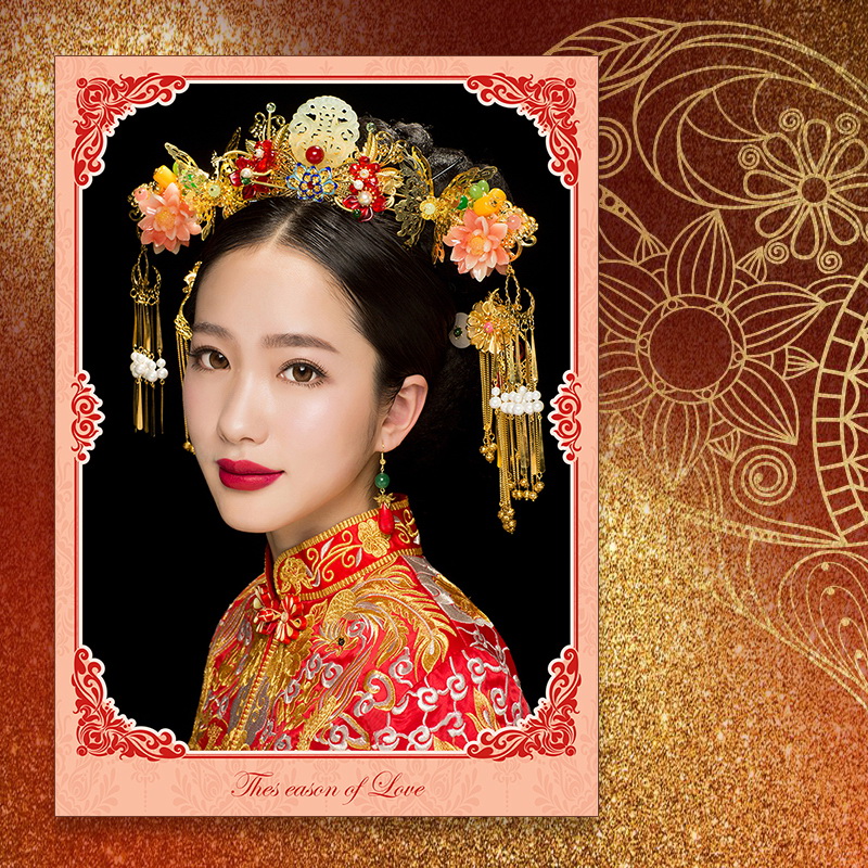 Bride Makeup Hairstyle Pan Hair Poster picture Beauty Cosmetic Hair Styling Stickler Beauty Salon Wall Decoration Stick Painting Hang