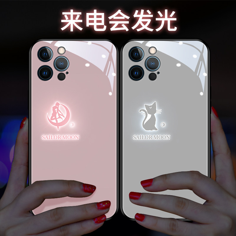 Suitable for Apple 11 mobile phone protection shell 12promax luminous iphone13pro brief x personality xsmax day teoniex small red book 8 7pl