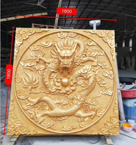 Sandstone relief faucet water spout landscape sculpture three-dimensional indoor and outdoor decoration background wall courtyard flowing water to attract wealth