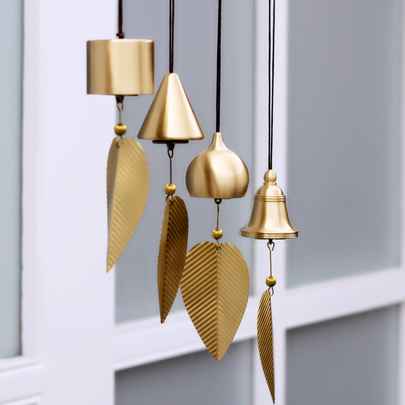 High-grade exquisite pure copper wind chime hanging decoration door decoration Japanese copper wind chime car pendant outdoor courtyard bedroom balcony wind chime