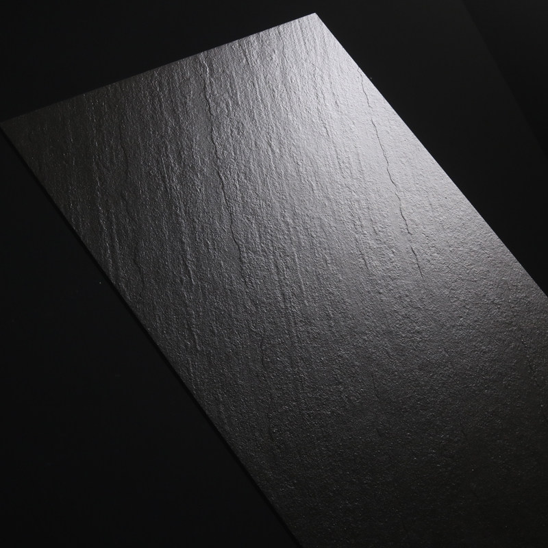 Fire Surface Through Body Brick Black Plate Rock Tiles Kitchen Necropolis Brick Catering Clothing Shop Anti-Slip Floor Tiles 600x1200