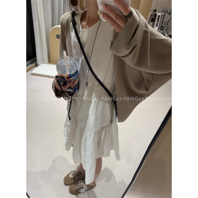 Yang Shishier Sand-Washed Linen Sleeveless Vest-Style Dress L+ Khaki Gray 100% Tencel Cardigan Yang Shishier Sand-Washed Linen Sleeveless Vest-Style Dress L+ Khaki Gray 100% Tencel Cardigan