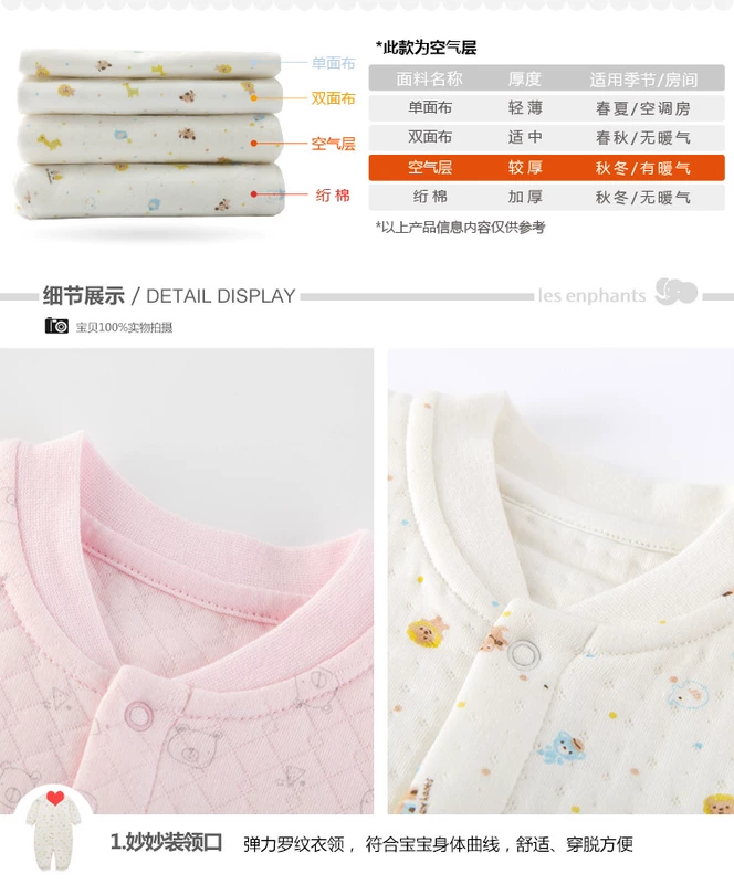 Liying quần áo trẻ em nam nữ quần áo mùa đông cotton air layer haber sơ sinh cho bé sơ sinh 2018 mới bộ hoạt hình bé trai