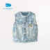 Liying quần áo trẻ em trẻ em denim vest vest cô gái thời trang denim vest vest mùa xuân và mùa thu - Áo ghi lê Áo ghi lê