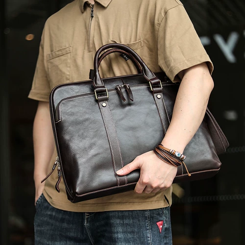 Подлинный высококачественный итальянский импортный портфель для бизнес-божества Большой мужская ручная рука подлинная кожаная сумка для ноутбука