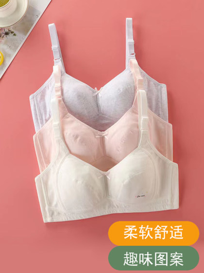 少女初中生纯棉内衣12-18岁高中学生薄款发育期无钢圈文胸防凸点
