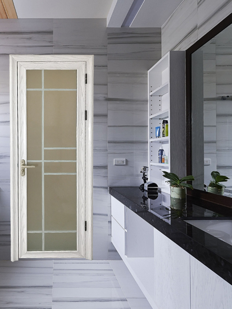 Titanium magnesium aluminum alloy door double bag powder room door Bathroom door Toilet door Tempered glass door Moisture-proof not afraid of water