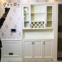 Green Rain Sixuan Dining Side Cabinet Wine Cabinet Custom Wardrobe Footwear Cabinet Aisle Cabinet Bookcase Solid Wood Multilayer Grilled Lacquered Cabinet
