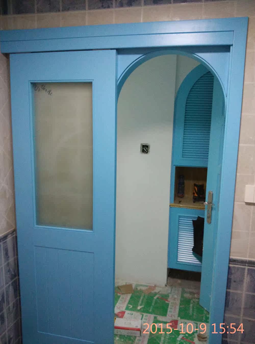 Green Husixuan Mediterranean all-room custom arched door round door wall background wooden decoration door folding door