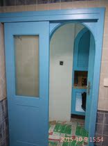 Green Rain Sixuan Mediterranean Full House Custom Vaulted Door Round Door Protective Wall Background Wood Finishes Sector Cabinet Door Folding Door