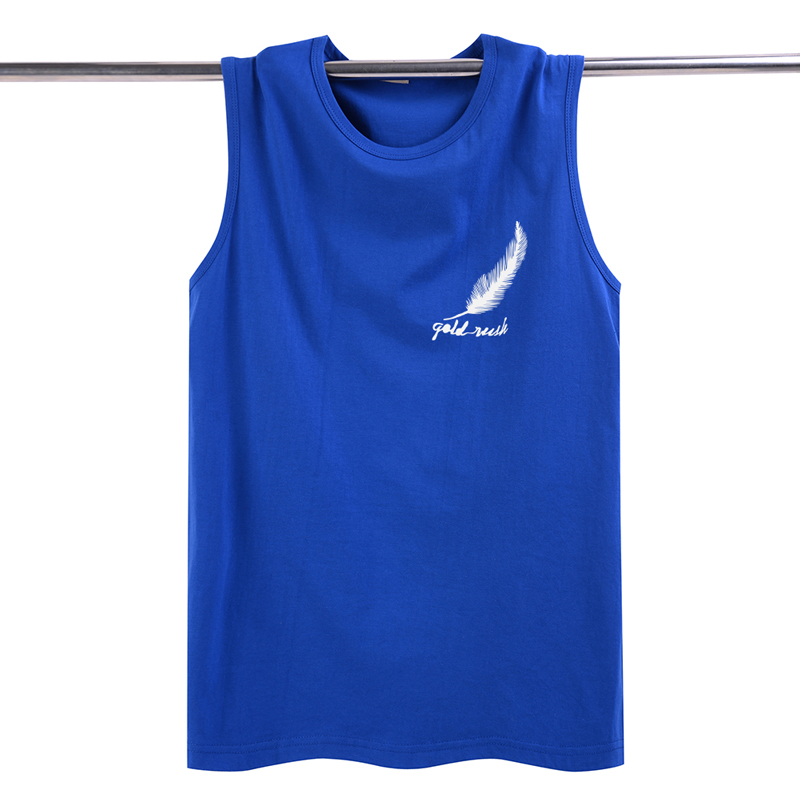 Của nam giới Bãi Biển Vest Triều Thương Hiệu Kích Thước Lớn Rộng Vai Rộng Bông Không Tay Nam T-Shirt Dưới Vòng Cổ của Nam Giới T-Shirt Mùa Hè