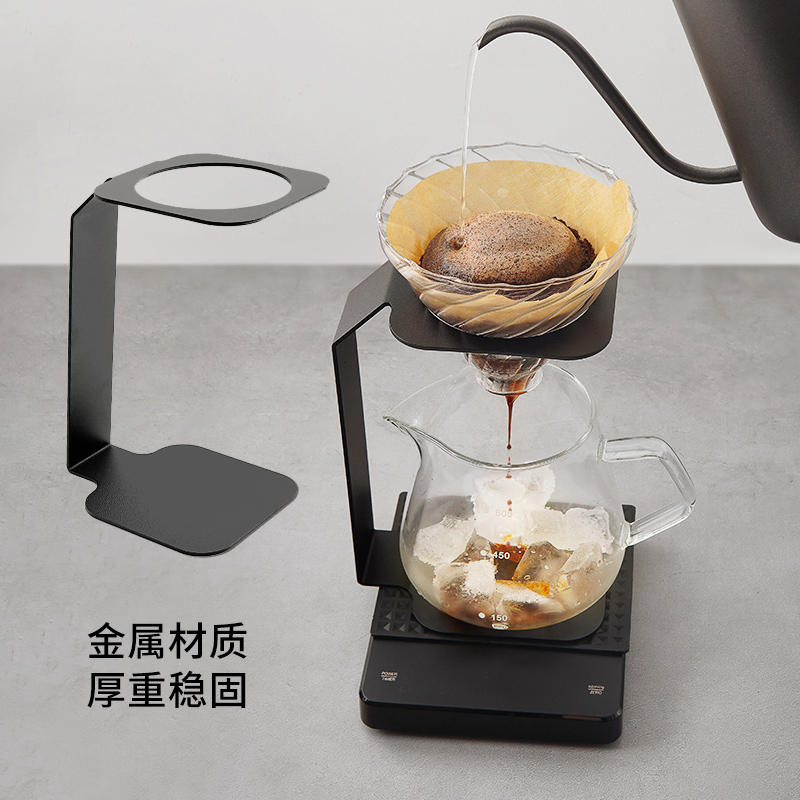 手淹れコーヒーラック ブラックメタルアイアンラック フィルターカップサポートラック 手淹れセット フィルターカップシェアポット フィルターペーパー