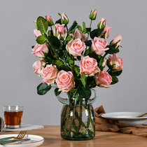 Simulation hand moisturizing rose single fake bouquet home living room dining room furnished silk flower decoration kit