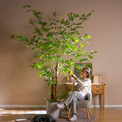 High-End Artificial Fishtail Sunflower, Large Loose-Tailed Sunflower Plant, Fake Tree Potted Plant, Indoor Living Room Artificial Green Plant Landscaping Ornament