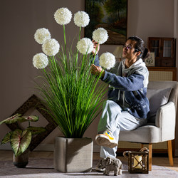 Reed Grass Artificial Flower Hydrangea Plastic Fake Flower Tree Green Plant Indoor Bionic Spherical Plant Decoration Landscaping Ornament