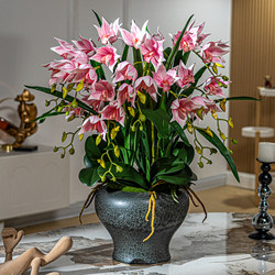 Phalaenopsis Artificial Flowers, Fake Flowers for Home Living Room Dining Table Floral Arrangements, High-End Realistic Plastic Floral Decorations