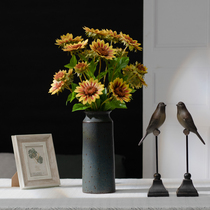 High-end simulation Sunflower dry flower bouquet plastic fake sunflower art living room dining table decoration furnishings