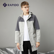 RAPIDO breakaway early spring mens hunting dress color block design leisure sports long hooded jacket