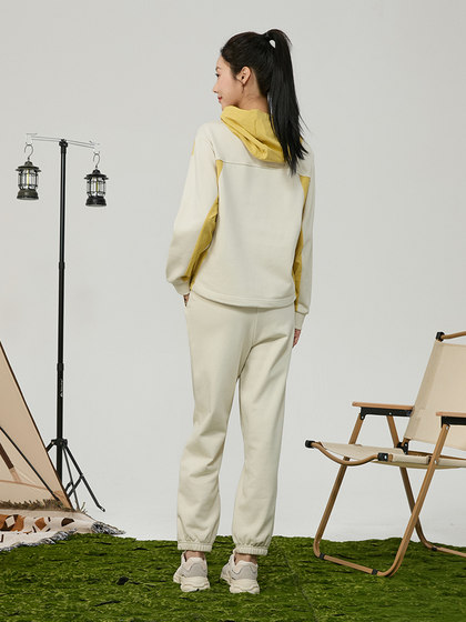 RAPIDO雳霹道春季新款女子O系列拼色简约长袖休闲连帽卫衣