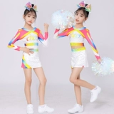 Красочная разделенная черлидирующая униформа для мужчин и женщин, универсальная одежда аэробики, многократная спортивная одежда для чирлидинга, соревновательная одежда для обучения, соревновательная одежда для детских черлидов.