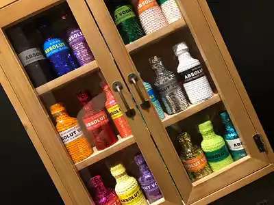 Wine version display wooden box Desktop storage box Wine version cabinet wooden box three layers