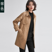 New Spring and Autumn new long khaki windbreaker coat Korean fashion loose lady thin coat
