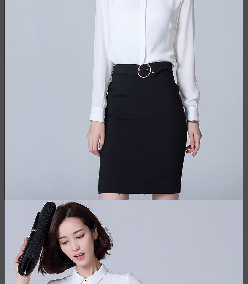 Áo sơ mi nữ màu đen mùa xuân và mùa thu mới chuyên nghiệp áo voan dài tay áo sơ mi Han Fan màu rắn kiểu áo sơ mi nữ