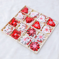 Nordic wood hanging decoration Snowflake Mini Christmas Tree pendant accessories Stars Wood Pieces Christmas Decorations Box Dress