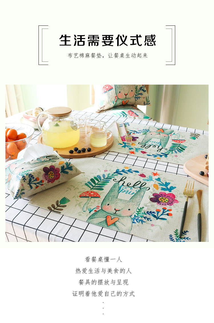 Ins gió placemat Hàn Quốc dày cotton bảng mat bát pad bảng Phương Tây mat vải chống nóng cách nhiệt pad bảng mat vải pad