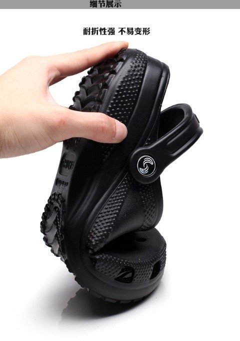 Mùa hè 2018 mới lỗ giày nam dép nhựa Baotou dép đi biển và dép đi trong nhà 45 size lớn 46-47 yard giày nam công sở