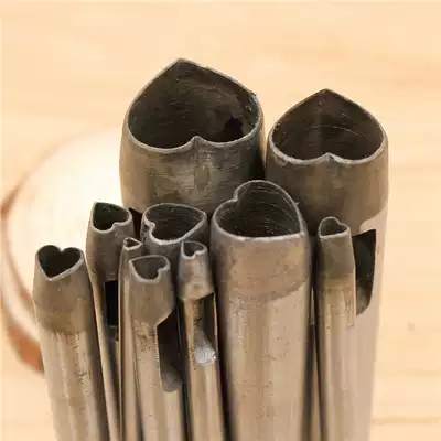 DIY heart-shaped leather punching tool apricot peach punching pattern punching belt punching machine manual punching