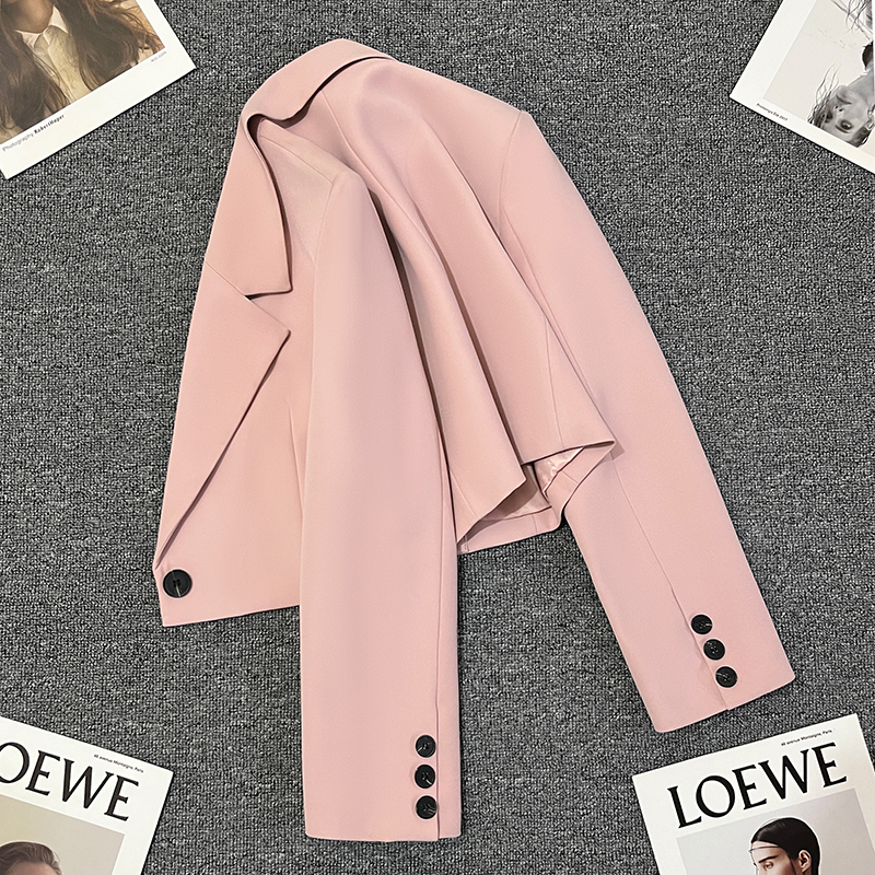 Nude Pink Ultra-Short Blazer for Women 2026 Spring and Autumn New Style Petite Elegant High-End Super Pretty Suit