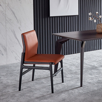 Italian minimalist wood dining chair designer style book chair classic modern minimalist leather chair