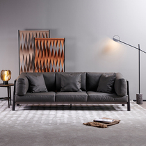 Italian minimalist leather art sofa living room first layer cowhide modern simple living room home designer home